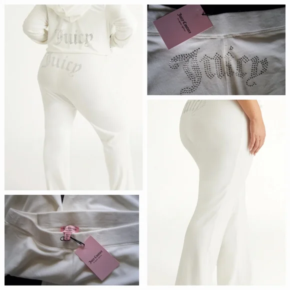 🔥NWT Juicy Couture OG BLING VELOUR TRACK PANTS XL $99 - Picture 1 of 5